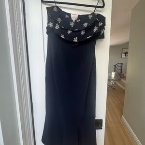 Cinq a Sept Black Off the Shoulder Sheath Dress